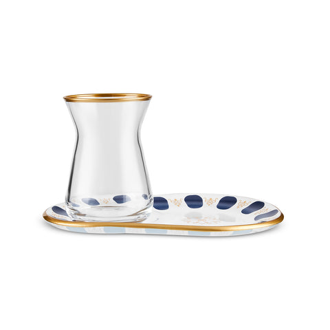 Karaca Belem Navy Blue 12-Piece Tea Glass Set