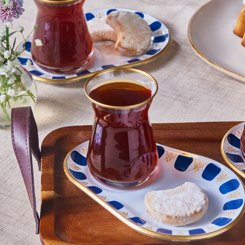 Karaca Belem Navy Blue 12-Piece Tea Glass Set