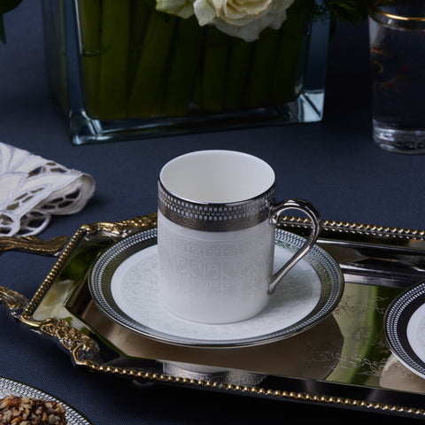 Karaca Royal Bone Kate Koffiekopjesset voor 6 Personen, 90 ml