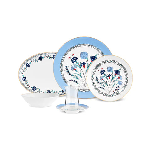 Karaca Blue Clove 26-Piece Breakfast Set for 6 People