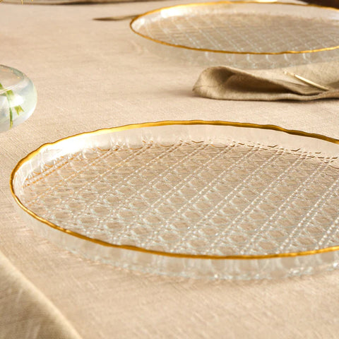 Karaca Rattan 7-Piece Serveware Set for 6 People, Gold
 