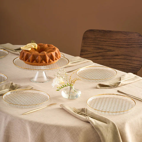 Karaca Rattan 7-Piece Serveware Set for 6 People, Gold
 