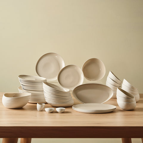 Karaca Earth Collection Rise 55-delige 12-persoons Serviesset, Cream