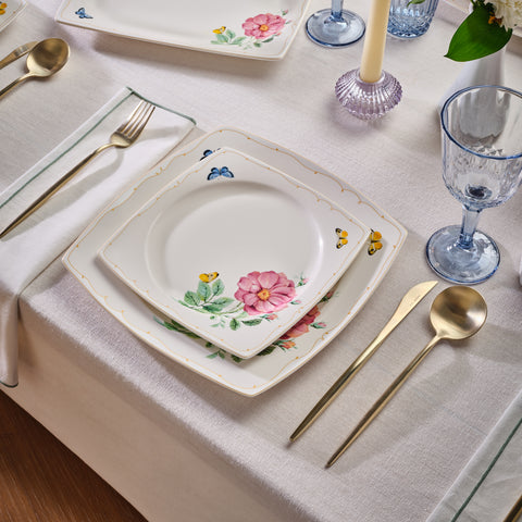 Karaca Square Bone Velora 53-Piece Dinner Set for 12 People