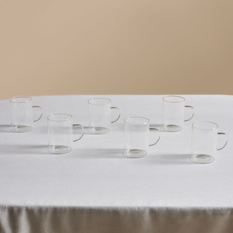 Karaca Guido 6-Piece Tea Cup Set for 6 People, 200 ml, Transparent