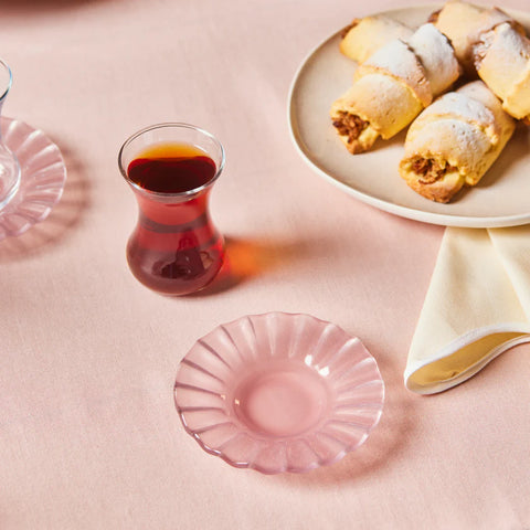 Karaca Luna Lichtroze 12-delige Theeset voor 6 Personen