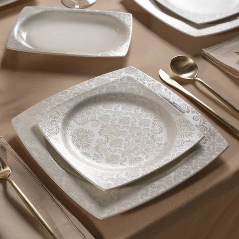 Karaca Square Bone Bridal 60-Delig Serviesset Voor 12 Personen