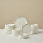 Karaca Salvare Diamond 18-Piece Bone China Dinner Set For 6 Persons, White