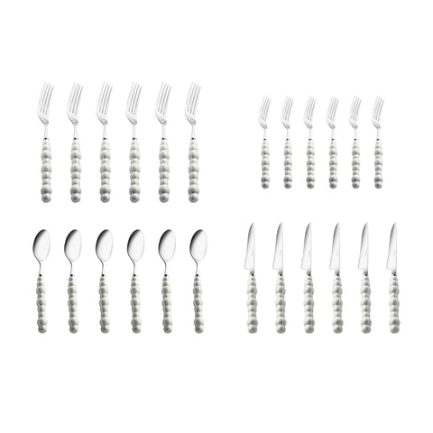 Karaca Pearl 24-Piece Cutlery Set For 6 Persons, Silver