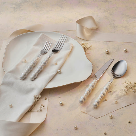 Karaca Pearl 24-Piece Cutlery Set For 6 Persons, Silver