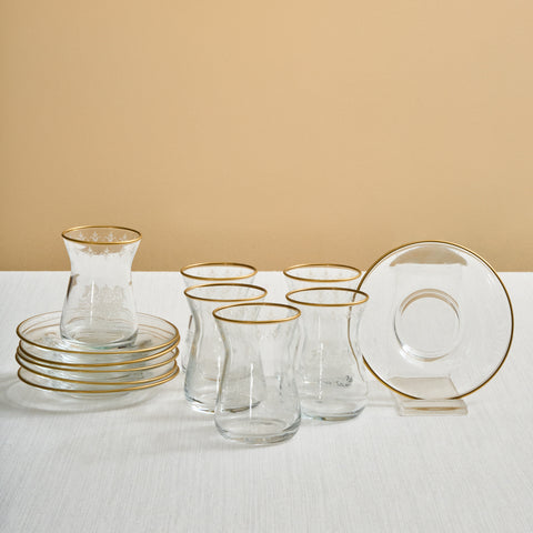 Karaca Gent 12-Piece Tea Set for 6 People