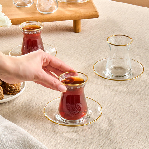 Karaca Gent 12-Piece Tea Set for 6 People