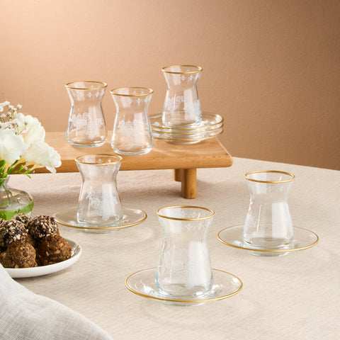 Karaca Gent 12-Piece Tea Set for 6 People