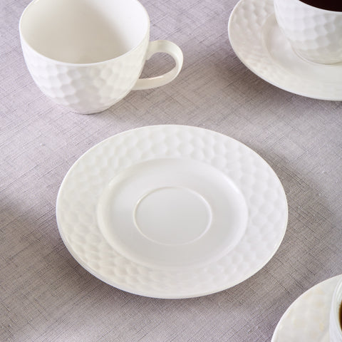 Karaca Nora Embossed Tea Cup Set for 6 People, 220 ml