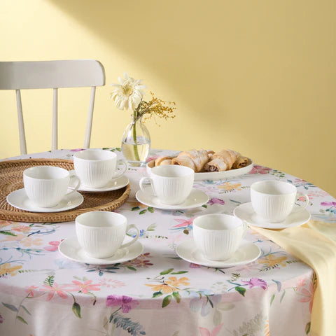Karaca Anna Embossed Tea Cup Set For 6 Persons, 220 Ml