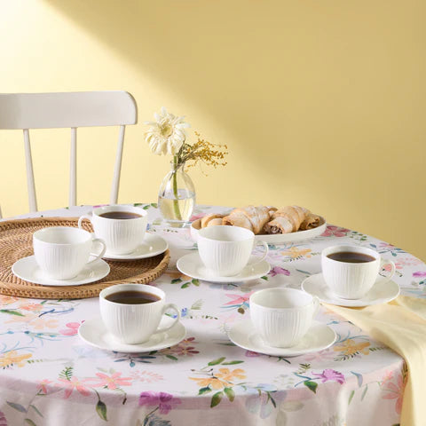 Karaca Anna Embossed Tea Cup Set For 6 Persons, 220 Ml