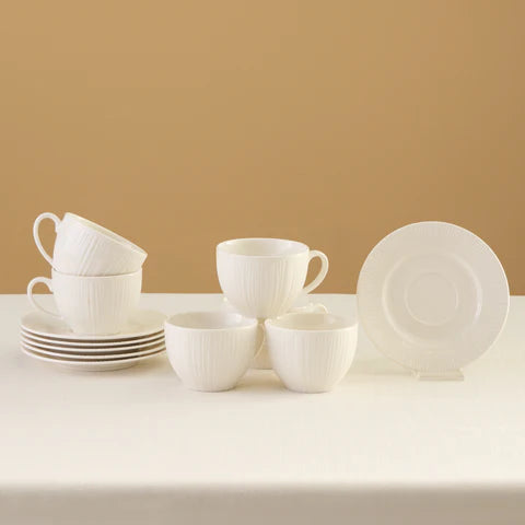 Karaca Anna Embossed Tea Cup Set For 6 Persons, 220 Ml
