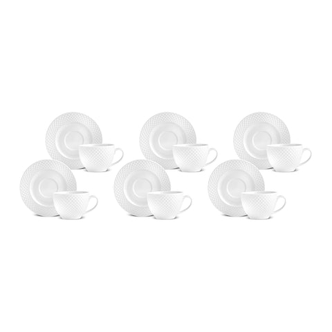 Karaca Nina Reliëf Theekoppenset voor 6 Personen, 220 ml