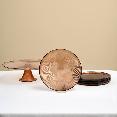 Karaca Juliet Mocha Mousse 7-Piece Cake Set for 6 People