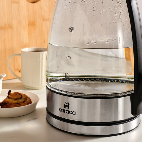 Karaca Glacia Glass Kettle, 2200W, 1.8L, Clear