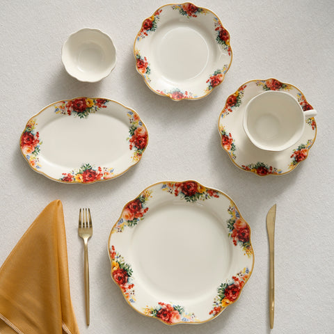 Karaca Forever Bone Amarose 26-delig Ontbijtset