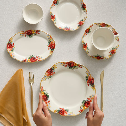 Karaca Forever Bone Amarose 26-delig Ontbijtset