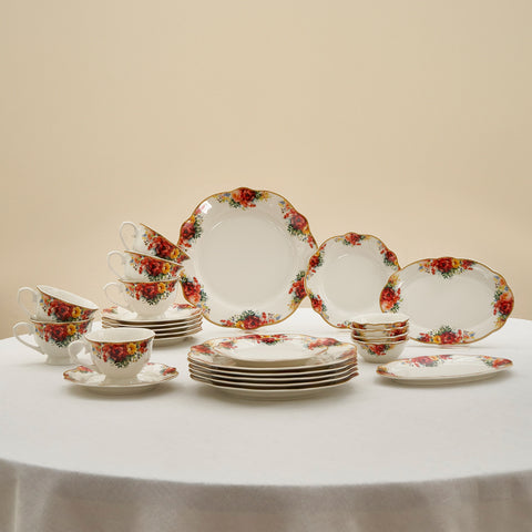 Karaca Forever Bone Amarose 26-delig Ontbijtset