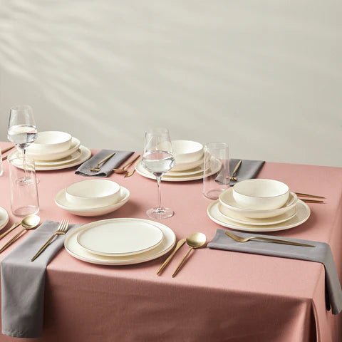 Karaca Stream Bone Meridian Dinner Set, 24-Piece, for 6 People, Gold