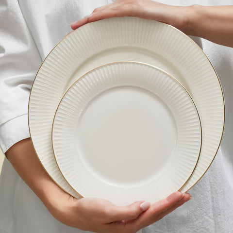 Karaca Stream Bone Massimo 24 Piece Gold Dinner Set