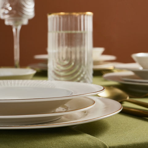 Karaca Stream Bone Massimo 24 Piece Gold Dinner Set