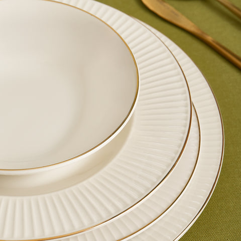 Karaca Stream Bone Massimo 24 Piece Gold Dinner Set