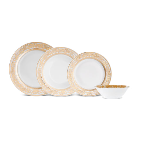 Karaca Elegance Bone Isola 24-Delig Serviesset Voor 6 Personen, Multicolor