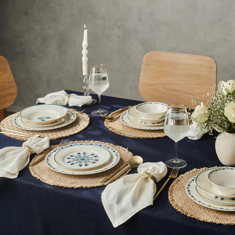 Karaca Forever Bone China Iznik 24-delig serviesset voor 6 personen, Meerkleurig