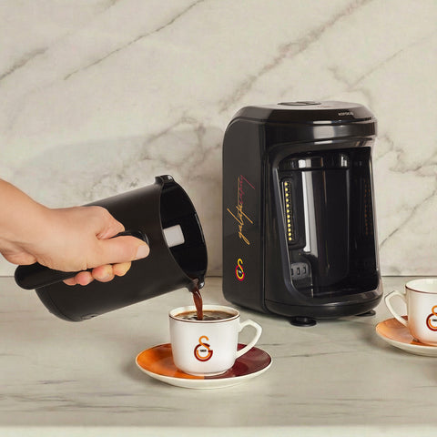 Karaca x Galatasaray Licensed Hatır Hüps Turkish Coffee Machine with Milk Function and Anthem Feature