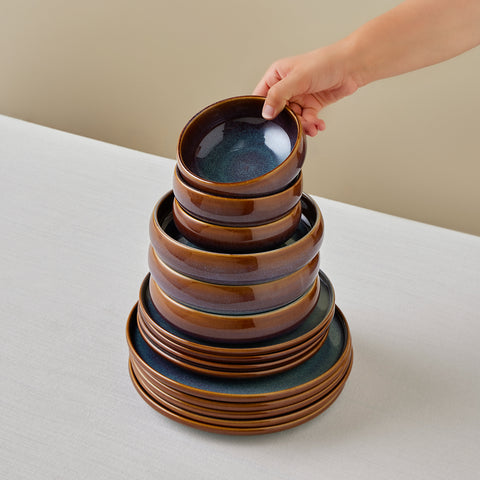 Karaca Earth Collection Mars Dinnerware Set, 36-Piece, for 8 People, Multicolour