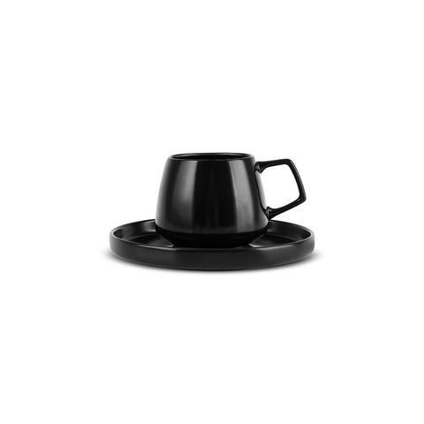 Karaca Streamline Saturn Coffee Cup Set for 2 People, 4-Piece, Matte Black