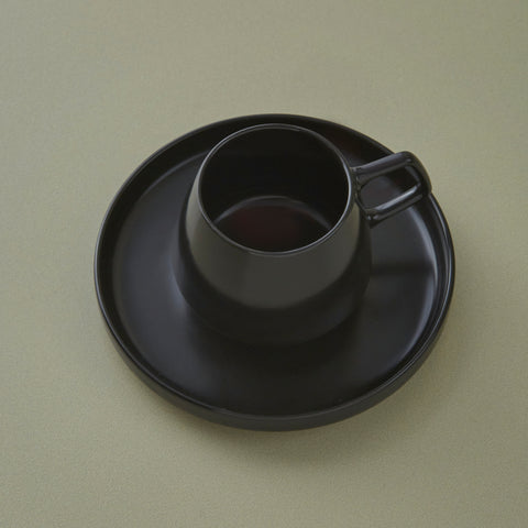 Karaca Streamline Saturn Coffee Cup Set for 2 People, 4-Piece, Matte Black