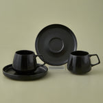 Karaca Streamline Saturn Coffee Cup Set for 2 People, 4-Piece, Matte Black