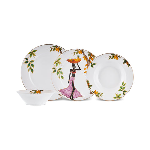 Karaca Elegance Bone Samira – 24-Piece Dinnerware Set for 6 People