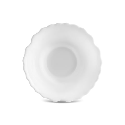 Karaca White Flower 18-Piece Opal Glass Dinnerware Set for 6 People