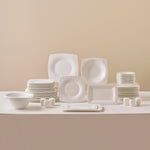 Karaca Fine Pearl Helen 58-Piece Dinner Set for 12 – Square Pearl Collection