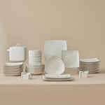 Karaca Square Bone Lucia 60-Piece Dinner Set For 12 Persons – Gold