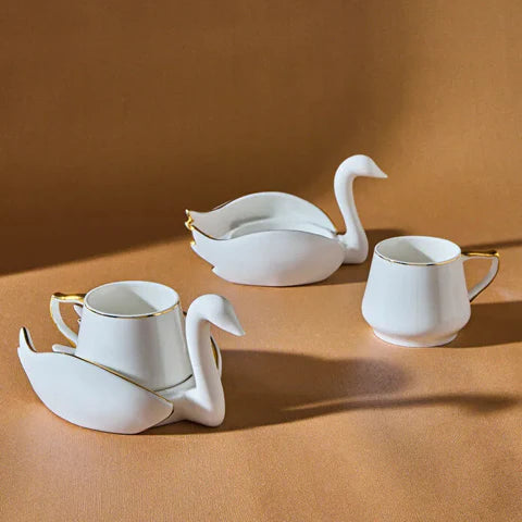 Karaca Swan Coffee Cup Set for 6 People