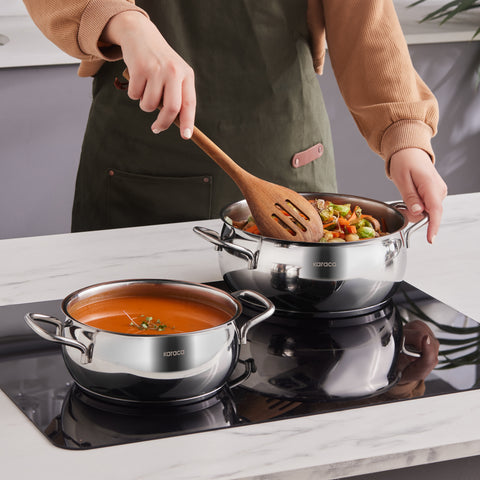 Karaca Emirgan - 8-delige set stalen pannen