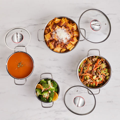 Karaca Emirgan - 8-delige set stalen pannen