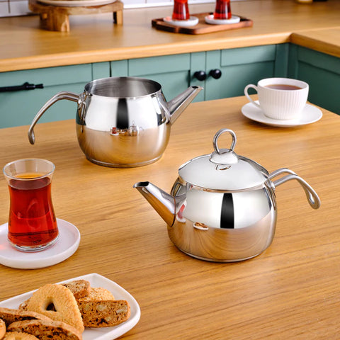 Karaca Belinay Medium-Size Metal Teapot Set