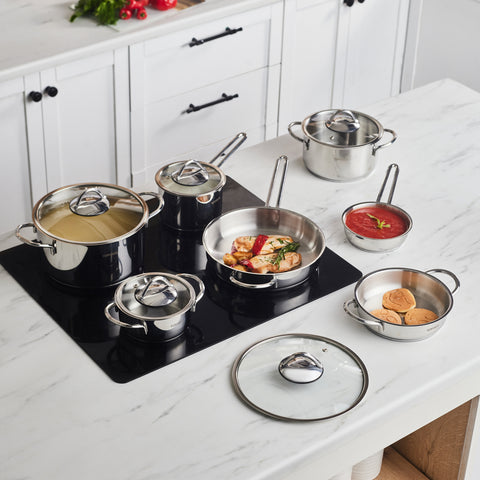 Karaca Ada - 12-delige set stalen pannen