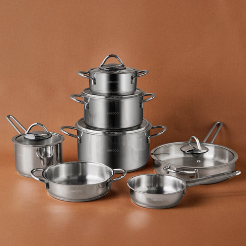 Karaca Ada 12 Piece Steel Pot Set
