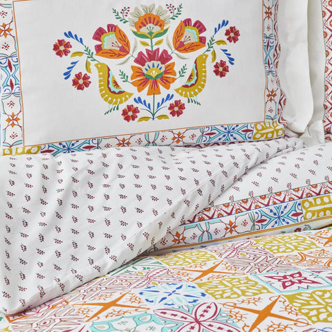 Karaca Home Lumina 100% Katoenen Tweepersoons Dekbedovertrek Set Geel