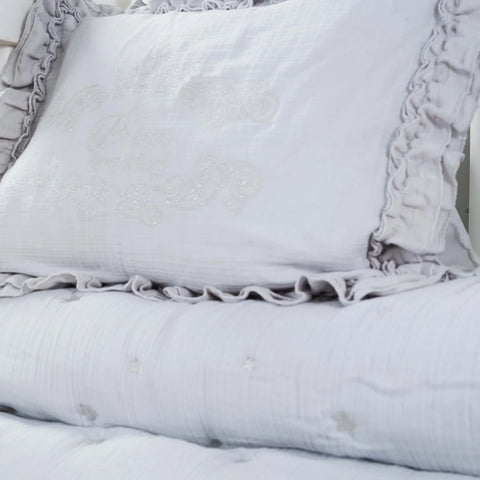 Karaca Home Royale Grijs 100% Katoenen Mousseline Geborduurd Hoesje Baby Dekbed Set